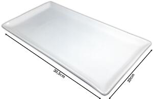 Borella Piatto Rettangolare Kent cm 30.5x20 Bianco - R24063