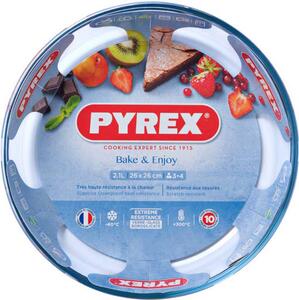 Pyrex Pirofila da Forno in Vetro Borosilicato Rotonda 25 cm colore Trasparente - BAKE & ENJOY