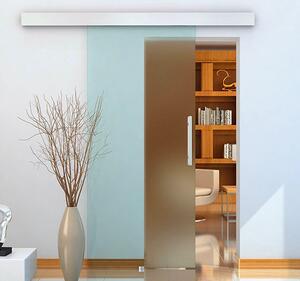 Brugel Porta Scorrevole In Vetro Temperato Smerigliato con Binario Silenzioso 77.5x205 cm - E70017