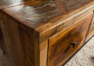 Tavolino da salotto in legno di Legno riciclato 120x60x53 multicolore laccato SIXTIES #106