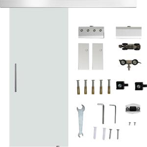 Brugel Porta Scorrevole In Vetro Temperato Smerigliato con Binario Silenzioso 77.5x205 cm - E70017