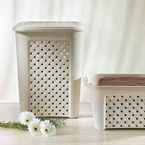 Tontarelli Portabiancheria 30 lt Arianna 37.5x27.5xh46.8 cm Plastica Bianco - 8105451112