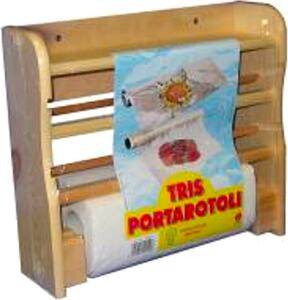 Meeting Portarotolo Legno A Parete 3 Naturale cm 33x9 h. 29 - 151