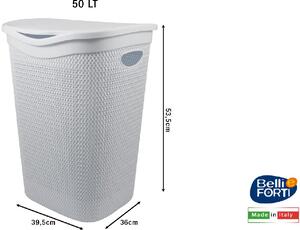 Belli E Forti Portabiancheria Intreccio litri 50 Bianco - L32403