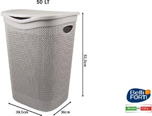 Belli E Forti Portabiancheria Intreccio litri 50 Tortora - L32401