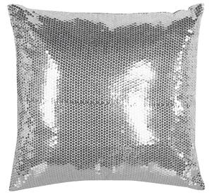 Set di 2 cuscini decorativi con paillettes argento 45 x 45 cm Glitter Beliani