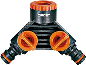 Claber Presa Rubinetto 3/4" 2 Vie per Raccordo Tubo da Giardino Irrigazione con riduttore 3/4"- 1/2" - 8598