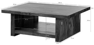 Tavolino da salotto in legno di Sheesham / palissandro 120x85x43 noce laccato DUKE #119
