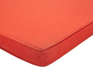 Cuscino per sedile da esterno Cuscino per panca resistente all'acqua in poliestere rosso 112 x 54 cm Giardino Beliani
