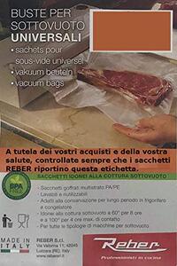 REBER Sacchetti per Macchina sottovuoto cm 15x30 Confezione da 100 pezzi - 6723B