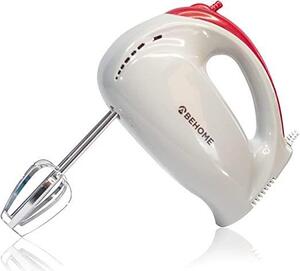 BEHOME Sbattitore Elettrico Mixer 4 Fruste Potenza 150 Watt 5 Velocit colore Bianco e Rosso - BEP881864