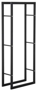 DecHome Scaffale Legnaia Per Casa e Giardino Portata 100 Kg Nero 60x25x150 cm - 8D0148