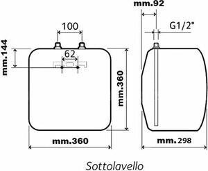 Chaffoteaux Scaldacqua Elettrico Montaggio Sottolavello Litri 10 Classe A - 3100376
