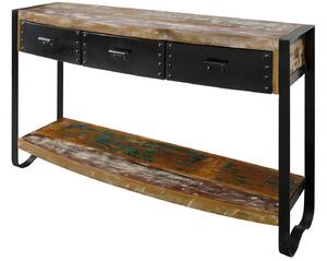 Tavolino da consolle in legno di Legno riciclato 135x35x80 multicolore laccato INDUSTRIAL #42