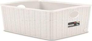 STEFANPLAST Scatola Plastica con finitura interna effetto seta 36 x 29 x 13 cm Bianco - Elegance 30990