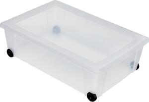 STEFANPLAST Scatola Multiuso Contenitore sottoletto con Ruote capacit Lt. 30 cm. 59x39x18,5 h colore Trasparente - Linea Storage - 13054