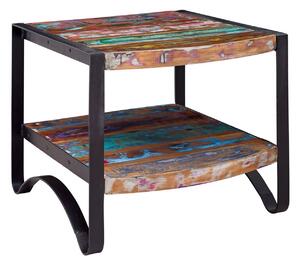 Tavolo d'appoggio in legno di Legno riciclato 60x60x50 multicolore laccato INDUSTRIAL #46