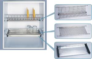INOX ITALIA Scolapiatti Inox con Raccogligocce da 86 cm - H0079 52