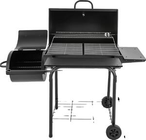 Barbecue a carbonella, ampia superficie di cottura, adatto per 10 persone, nero
