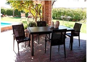 IGAP Sedia per Esterni Impilabile in Polipropilene Dimensioni 57x53x89 cm colore Antracite - Bistrot