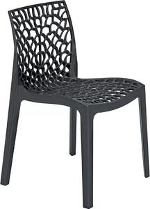 Grandsoleil Sedia per Esterni Impilabile in Plastica Dimensioni 80x52x51 cm colore Antracite - Gruvyer