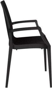 IGAP Sedia per Esterni Impilabile in Polipropilene Dimensioni 57x53x89 cm colore Antracite - Bistrot