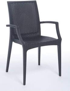 IGAP Sedia per Esterni Impilabile in Polipropilene Dimensioni 57x53x89 cm colore Antracite - Bistrot
