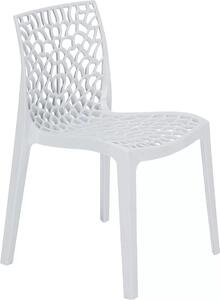 Grandsoleil Sedia per Esterni Impilabile in Plastica Dimensioni 80x52x51 cm colore Bianco - Gruvyer
