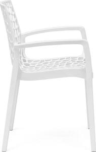 Grandsoleil Sedia per Esterni Impilabile in Plastica con Braccioli Dimensioni 80x52x51 cm colore Bianco - Gruvyer