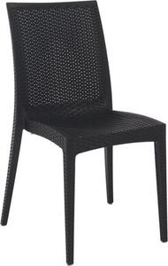 IGAP Sedia per Esterni in Plastica effetto Rattan Dimensioni 57x50x89h cm colore Antracite - Bistrot