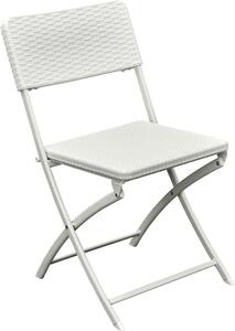 Buystar Sedia per Esterni Pieghevole in Acciaio/Resina Dimensioni 54x44x81 cm colore Bianco