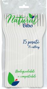 Bibo Set 15 Forchette in Bioplastica colore Bianco - 6641790