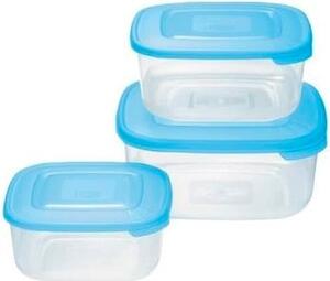 Tontarelli Set 3 contenitori 2.5-1.5-0.95 Litri Frigo box Plastica per alimenti Azzurro - 9040637787