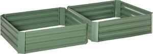 Brugel Set di 2 Letti per Orto Rialzati in Acciaio Zincato per Piante e Ortaggi 100x100x30cm - 517GN845