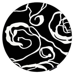 Tappeto HAMPTON Rosa cerchio rosa, fiori nero