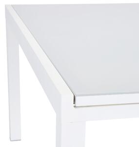 Tavolo da giardino allungabile Lyra NATERIAL in alluminio con piano in vetro bianco per 8 persone 130/220x90cm