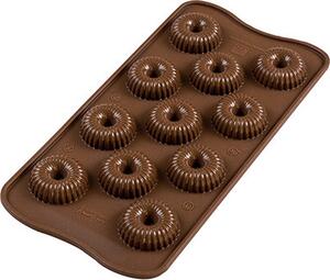 Silikomart Stampo in Silicone per Dolci Cioccolatini 11 Posti x 3 cm colore Marrone - Choco Crown