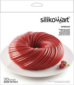 Silikomart Stampo in Silicone per Dolci Ciambella Intreccio 3D 21 cm colore Bianco