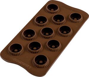 Silikomart Stampo in Silicone per Dolci Cioccolatini 11 Posti x 3 cm colore Marrone - Choco Crown
