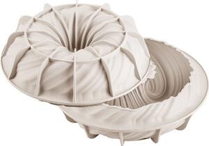 Silikomart Stampo in Silicone per Dolci Ciambella Intreccio 3D 21 cm colore Bianco
