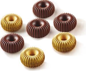 Silikomart Stampo in Silicone per Dolci Cioccolatini 11 Posti x 3 cm colore Marrone - Choco Crown