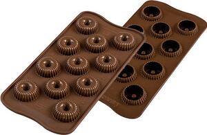 Silikomart Stampo in Silicone per Dolci Cioccolatini 11 Posti x 3 cm colore Marrone - Choco Crown