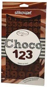 Silikomart Stampo in Silicone per Dolci Numeri Cioccolato 33 x 18 cm colore Marrone - Choco 123