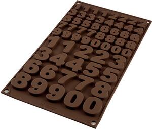 Silikomart Stampo in Silicone per Dolci Numeri Cioccolato 33 x 18 cm colore Marrone - Choco 123