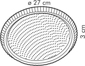 Tescoma Stampo per Dolci Crostata Antiaderente Scanalata 28 cm colore Grigio - Delicia