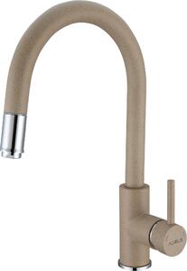 Rubinetto Alveus Delos, soffione estraibile, doccetta, cartuccia in Vetroceramica, Beige