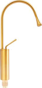 Rubinetto da lavabo, bocca girevole a 360°, ottone pregiato, oro