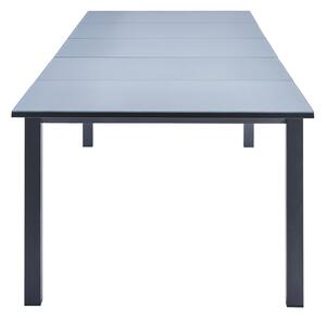 Tavolo da giardino allungabile Odyssea NATERIAL in alluminio con piano in vetro grigio / argento per 12 persone 256/320x100cm