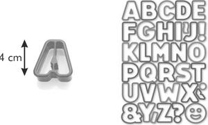 Tescoma Stampo per Dolci Formine per Biscotti Tagliabiscotti Lettere in Plastica Set 34 Pezzi 4 cm - Delicia