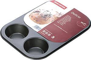 Tescoma Stampo per Dolci Muffin Antiaderente 6 Posti 18 x 26 cm colore Grigio - Delicia